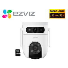 EZVIZ - Cámara H9C 3MP + 3MP Binocular WiFi Exterior 360º + SD 128GB