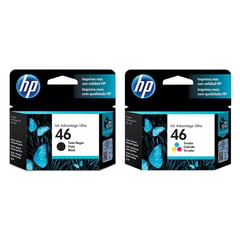 HP - KIT DE CARTUCHO DE TINTA 46 (NEGRO / COLOR) ORIGINAL