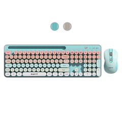 HAVIT - KIT TECLADO Y MOUSE INALAMBRICO KB832GCM CELESTE