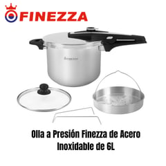 FINEZZA - Olla a Presión de Acero Inoxidable de 6L FZ-608AC-IN