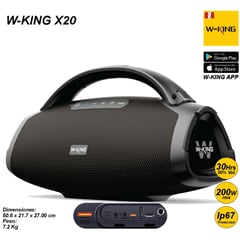 W KING - W-King X20 200W RMS Parlante Bluetooth 5.3 Portátil IP67 WKing