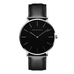 HANNAH MARTIN - RELOJ HOMBRE CUERO NEGRO