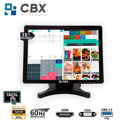 CBX - Monitor TOUCH 1501 Para Punto de Venta (POS) Táctil