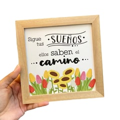 CASA PIZARRO - Cuadro regalo de motivación "Tus sueños", 17 x 17 cm