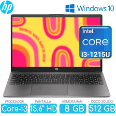 HP - Laptop core i3 SSD 512GB RAM 8GB Pant. 15.6''HD Windows 10 250G9