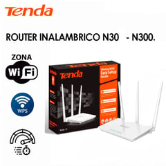 TENDA - ROUTER INALÁMBRICO N 300MBPS F3 4 puertos LAN 10/100Mbps