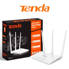 TENDA - ROUTER 300MBPS INALAMBRICO REPETIDOR 3 ANTENAS F3 4 puertos LAN