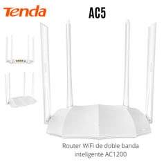 TENDA - ROUTER WIFI 300MBPS INALAMBRICO 4 ANTENAS AC5 4 puertos LAN