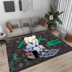 ELMEJORPRECIO - Alfombra Para Sala Dormitorio De 2 Metros x 1.8 Metros Kaws