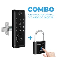 STRONGHOLD - COMBO Cerradura digital CODI + Candado con Huella Digital