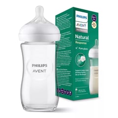 AVENT - Biberon De Vidrio Natural 3.0 De 240 Ml Con Tetina 1m+