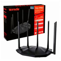 TENDA - Router TX2 Doble Banda Gigabit WIFI6 / 4 Antenas Repetidor Negro