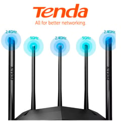 TENDA - AC8 Router Inalambrico Ac1200 WiFi Doble Banda 4 Antenas Externa