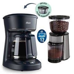 OSTER - Cafetera Programable BVSTDCP12B + Molinillo de Cafe BVSTBMH23