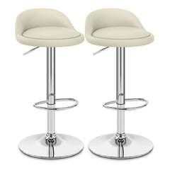 NOVAHUS - Set x 2 Bancos de Bar Altura Regulable Blanco