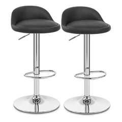 NOVAHUS - Set x 2 Bancos de Bar Altura Regulable Negro