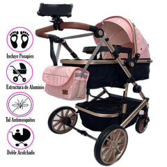 BABY KITS - Coche Moisés Milán II Edición 2023 Rosado