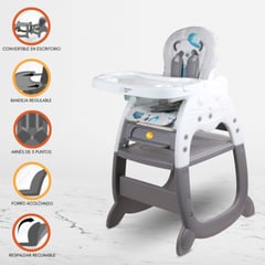 CONFORT KID'S - Silla Carpeta 3 en 1 para Bebé «GATO» Gray