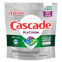 CASCADE - Detergente para Máquina Lavavajilla 14 Cápsulas 221g