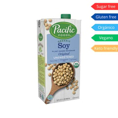 PACIFIC - Bebida orgánica de soya sin azúcar 946ml - Pacific Foods