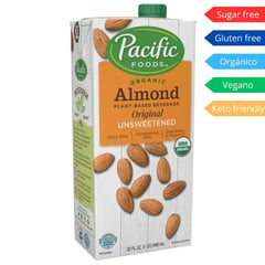 PACIFIC - Bebida orgánica de almendras sin azúcar 946ml - Pacific Foods