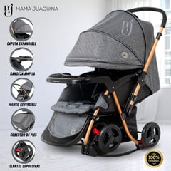 BABY HAPPY - Coche Cuna Mecedora de Lujo «GRAND ROYCE» Gray