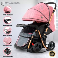 BABY HAPPY - Coche Cuna Mecedora de Lujo «GRAND ROYCE» Pink