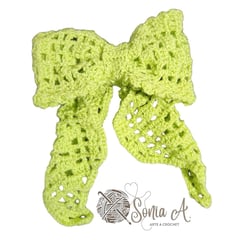 GENERICO - Lazo Princesa Verde Tejido a Crochet