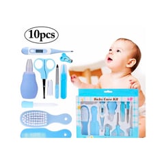 GENERICO - Set Baby Care Higiene para Bebes Cortauñas 10 Piezas Celeste