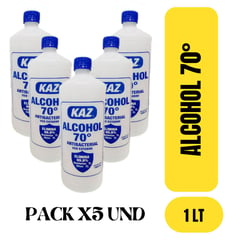 ANTIBAC - ALCOHOL 70° ETÍLICO X5 UND 70° KAZ 1 LITRO