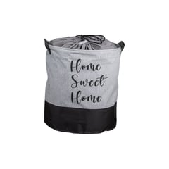 DORELINE - Canasta para lavanderia con bolsa color plomo y negro Home Sweet home 37 x 40