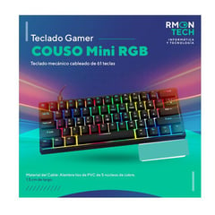 RMON TECH INFORMATICA Y TECNOLOGIA - MINI TECLADO MECANICO CON LUZ RGB RETROILUMINADO