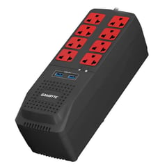 GAMBYTE - ESTABILIZADOR 1200VA 8 TOMAS 2 PUERTO USB, FRECUENCIA 60HZ