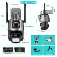 OEM - Cámara seguridad 3K Para Exteriores Wifi Doble Lente 360 PTZ