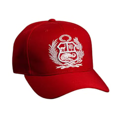 TODO GORROS PERU - Gorra Perú roja con escudo blanco -