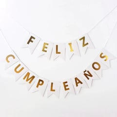 GENERICO - Guirnalda Feliz Cumpleaños blanco