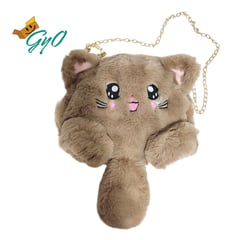 GENERICO - Cartera Gatito Peluche - Color Beige