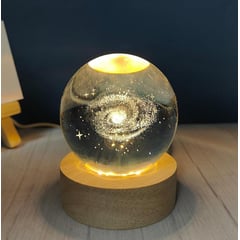 GENERICO - REGALO - LAMPARA 3D ESFERA DE CRISTAL 8CM LED CON CAJA PARA PILAS