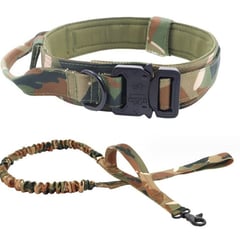 GENERICO - Collar ajustable + correa para perro camuflado Talla M