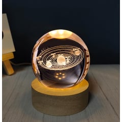 GENERICO - REGALO - LAMPARA 3D ESFERA DE CRISTAL 6CM LED CON CAJA PARA PILAS