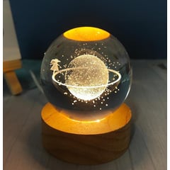 GENERICO - REGALO - LAMPARA 3D ESFERA DE CRISTAL 6CM LED CON CAJA PARA PILAS