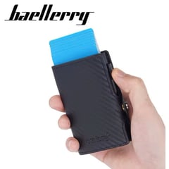 BAELLERRY - Billetera Fibra Carbono Protección RFID Tarjetero en Caja