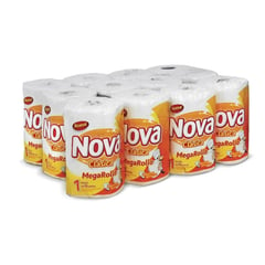 NOVA - Papel Toalla Clásica Megarollo 106 Hojas Pqt x 12Rollos