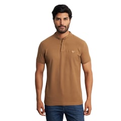 ISAGUE - POLO CUELLO NERU COLOR ENTERO SLIM FIT MANGA CORTA HOMBRE