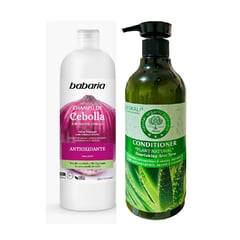 BABARIA - Pack de Shampoo de Cebolla + Acondicionador Aloe Vera Wokali