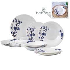 BEHOME - Set de 18 Platos Ecovidrio Azulea