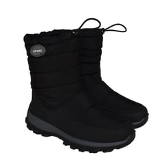 GENERICO - BOTA IMPERMEABLE ACOLCHADA PARA NIEVE Y LLUVIA SNOW BOOTS NEGRO