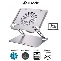 IDOCK - COOLER PARA LAPTOP i60 3.0 GALAXY ALUMINIO MULTI ANGULO