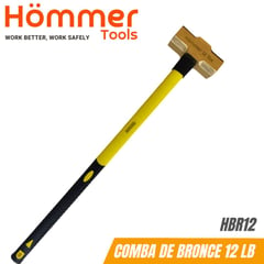 HOMMER - Comba de Bronce de 12 Lb, 36", c/mango fibra de vidrio