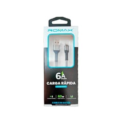 ROMAX - Cable Cargador tipo USB a Iphone Carga rápida 1.2 M